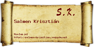 Salmen Krisztián névjegykártya